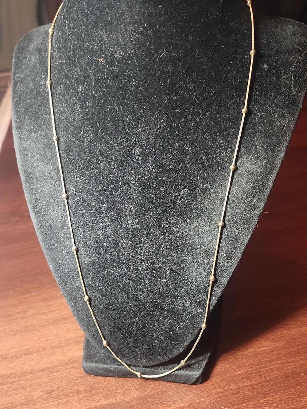 Minimalist Gold Bead Station Necklace for Women
